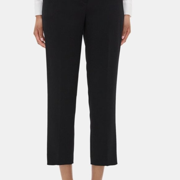 Theory Slim Cropped Pant in Crepe - Black Size 0 - Picture 3 of 3